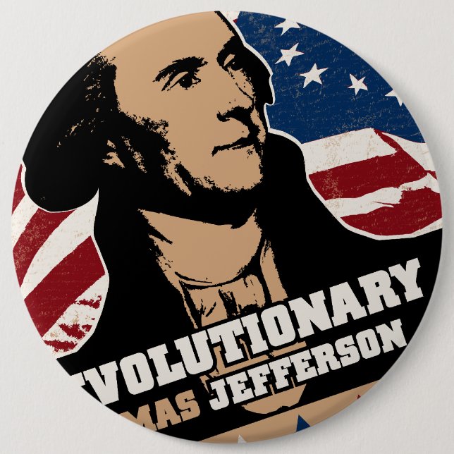 Badge Rond 15,2 Cm Bouton de révolutionnaire de Thomas Jefferson (Devant)