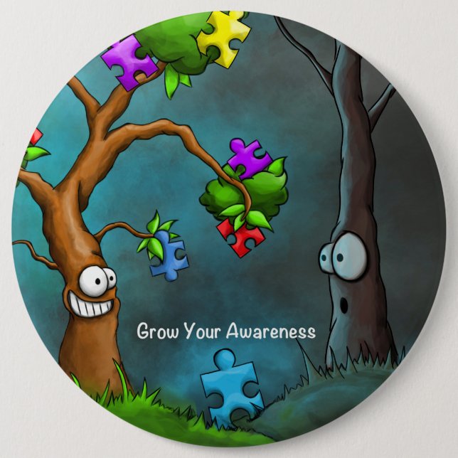 Badge Rond 15,2 Cm Bouton de sensibilisation sur l'autisme (Devant)