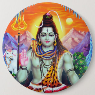 Badge Rond 15,2 Cm Bouton de Shiva - version 4