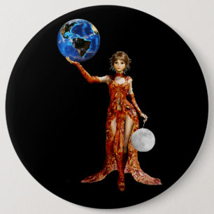 Badge Rond 15,2 Cm Bouton déesse de l'univers