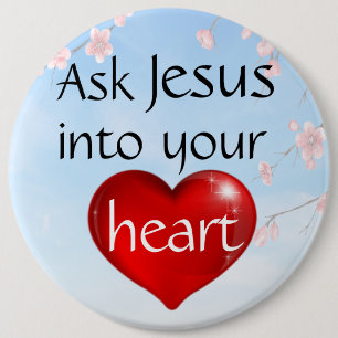 Badge Rond 15,2 Cm Bouton Demander à Jésus