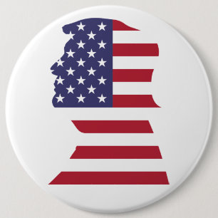Badge Rond 15,2 Cm Bouton Drapeau Trump