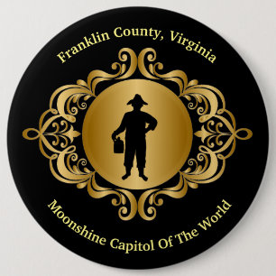 Badge Rond 15,2 Cm Bouton Elgant Black and Gold Moonshine