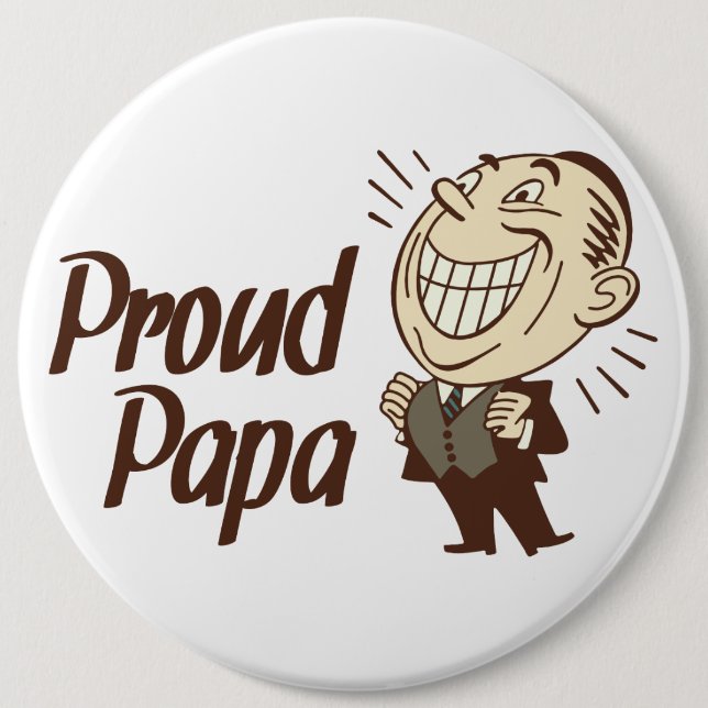 Badge Rond 15,2 Cm Bouton fier de papa (Devant)