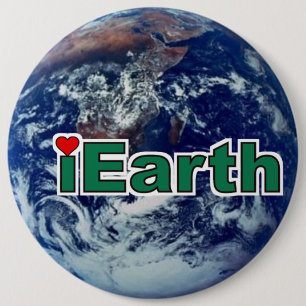 Badge Rond 15,2 Cm Bouton J'aime la Terre