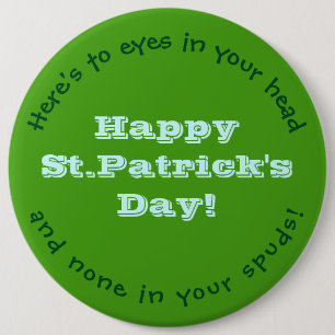 Badge Rond 15,2 Cm Bouton Joyeux St.Patrick's Day/HUMOROUS/CUSTOMIZAB