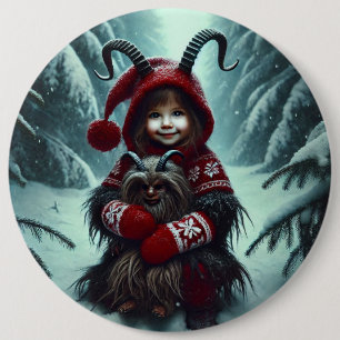Badge Rond 15,2 Cm Bouton Krampus de Noël