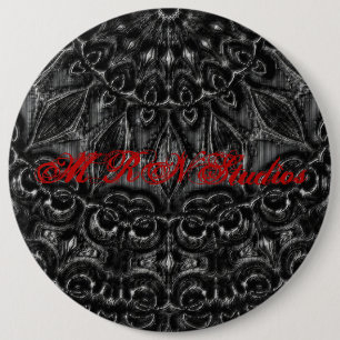 Badge Rond 15,2 Cm Bouton Mandala au charbon