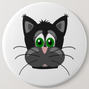 BADGE ROND 15,2 CM BOUTON MAUVAIS CHAT