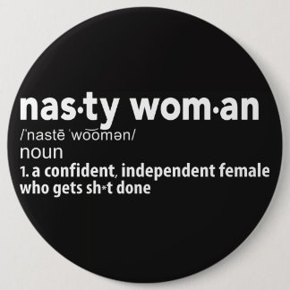 Badge Rond 15,2 Cm Bouton méchant de définition de femme