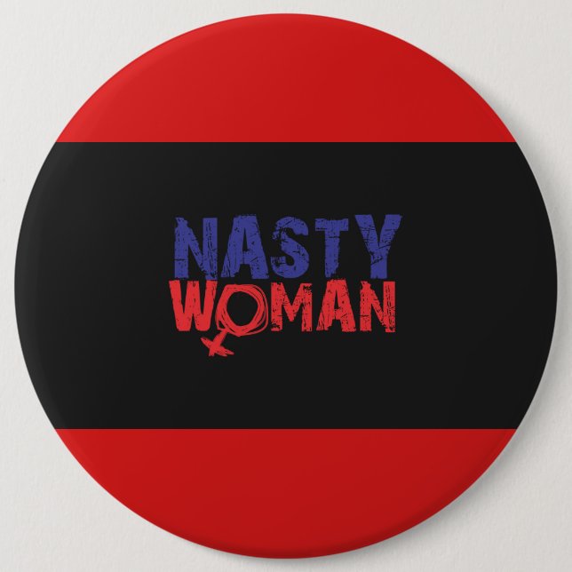 Badge Rond 15,2 Cm Bouton méchant de femme (Devant)