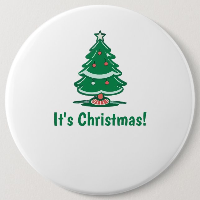 Badge Rond 15,2 Cm Bouton Noël (Devant)
