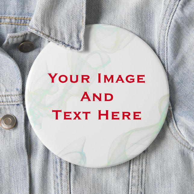 Badge Rond 15,2 Cm Bouton personnalisé Image et texte (En situation)