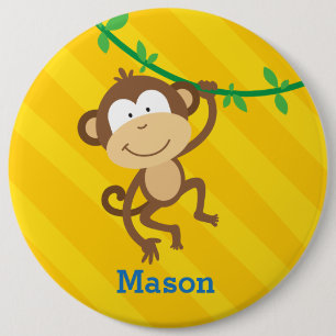 Badge Rond 15,2 Cm Bouton personnalisé par singe drôle