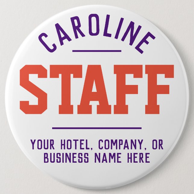 Badge Rond 15,2 Cm Bouton Personnel (Devant)