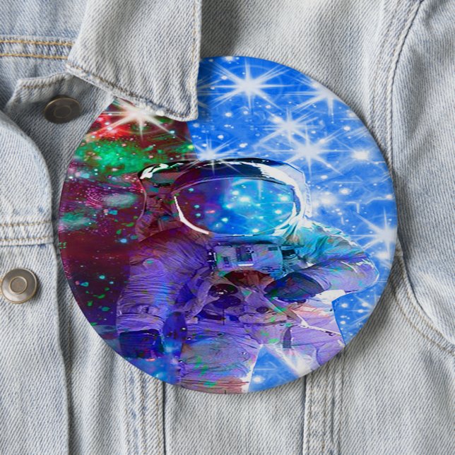 Badge Rond 15,2 Cm Bouton Pinback Dimensions des astronautes (En situation)