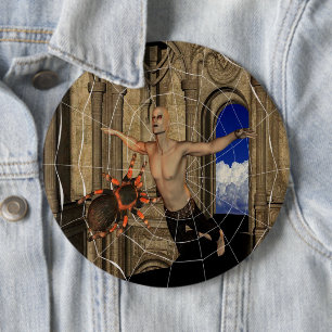 Badge Rond 15,2 Cm Bouton Pinback Web Vampire Spiders