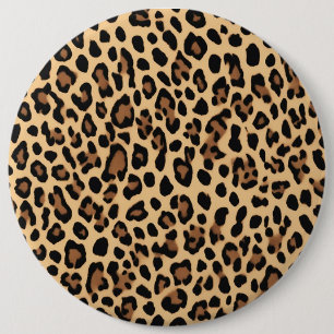 Badge Rond 15,2 Cm Bouton, points léopards