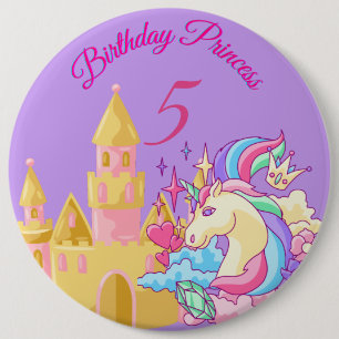Badge Rond 15,2 Cm Bouton princesse Lilac Anniversaire