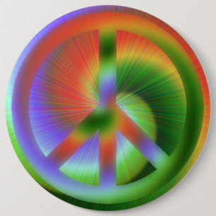 Badge Rond 15,2 Cm Bouton psychédélique de paix
