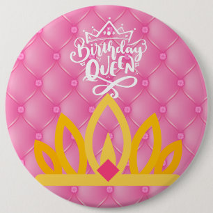 Badge Rond 15,2 Cm Bouton Reine Anniversaire
