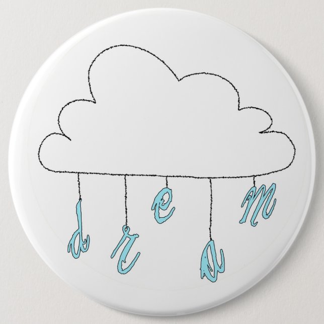 Badge Rond 15,2 Cm Bouton rêveur de nuage (Devant)