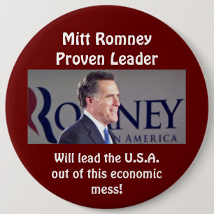 Badge Rond 15,2 Cm Bouton rond de photo prouvé par Mitt Romney du