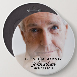 Badge Rond 15,2 Cm Bouton simple "En mémoire d'amour"