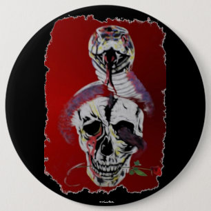 Badge Rond 15,2 Cm Bouton tête de serpent