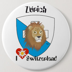 Badge Rond 15,2 Cm Bouton Zürich Schweiz Suisse