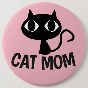 Badge Rond 15,2 Cm Boutons CAT MOM