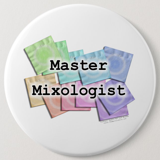 Badge Rond 15,2 Cm Boutons - Mixologist principal (Devant)