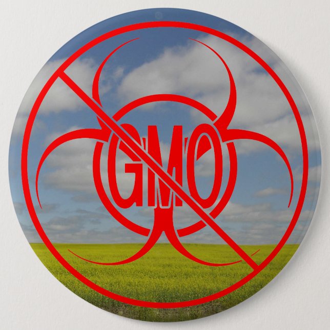 Badge Rond 15,2 Cm Boutons OGM Avertissement Biodanger Boutons OGM Pi (Devant)