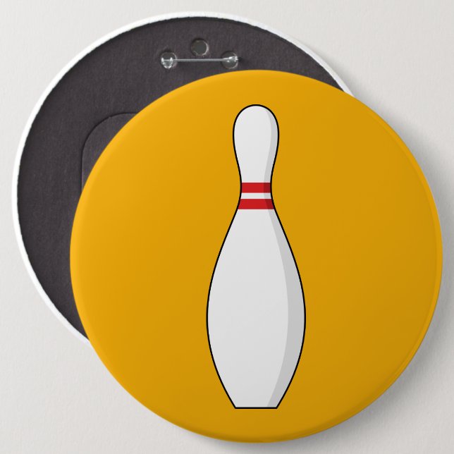 Badge Rond 15,2 Cm Bowling Skittle (Devant & derrière)