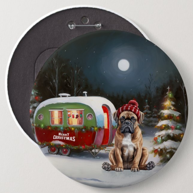 Badge Rond 15,2 Cm Boxe d'hiver Caravan Christmas Adventure (Devant & derrière)