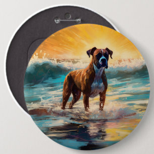 Badge Rond 15,2 Cm Boxer Beach Surfing Peinture