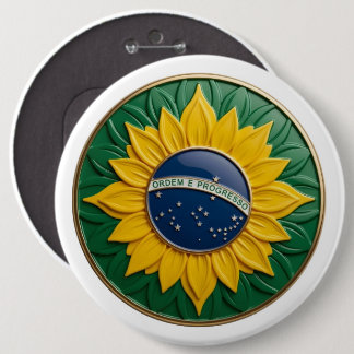 Badge Rond 15,2 Cm Brazil Solar Emblem - Luxury 3D National Pride Art