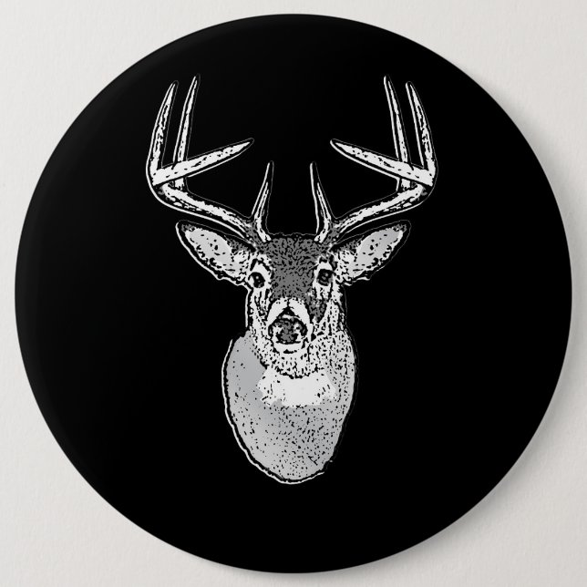 Badge Rond 15,2 Cm Buck White Tail Deer classique (Devant)