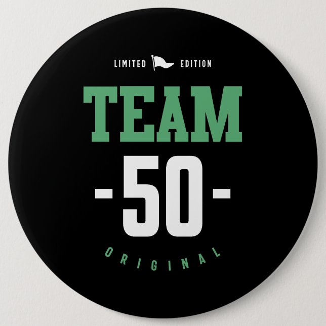 Badge Rond 15,2 Cm Cadeau Anniversaire 50 ans (Devant)