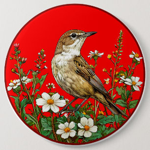 Badge Rond 15,2 Cm Cadeau d'épingle à bouton de la Rousserolle europé