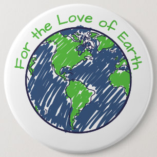 Badge Rond 15,2 Cm Cadeau Minimal Eco pour l'amour de la Journée de l