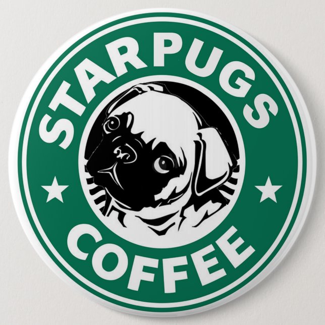 Badge Rond 15,2 Cm Café Starpugs (Devant)
