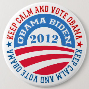 Badge Rond 15,2 Cm Calme Et Vote Obama 2