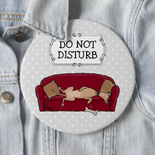 Badge Rond 15,2 Cm Canapé Greyhound (fawn) Chien Lazy Dormir Drôle