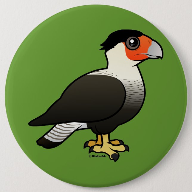 Badge Rond 15,2 Cm Caracara crêté (Devant)