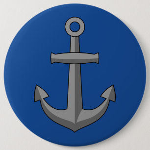 Badge Rond 15,2 Cm Caricature Ancre de bateau