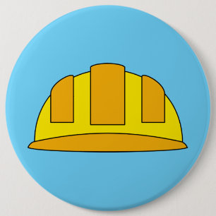 Badge Rond 15,2 Cm Caricature de Casquette dur jaune