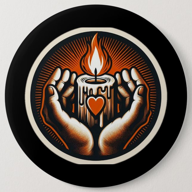 Badge Rond 15,2 Cm Caritas Aide aux nécessiteux (Devant)