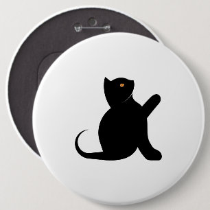 Badge Rond 15,2 Cm Cat dit bonjour