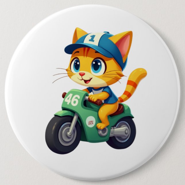 Badge Rond 15,2 Cm Cat drôle (Devant)
